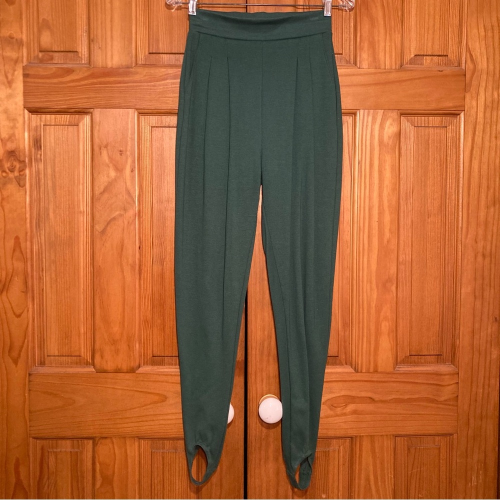 EUC White Stag Vintage 80s Stirrup Leggings Pull On Pants Green Size M Medium